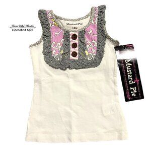 NEW Mustard Pie 18m Lavender & Grey Lace Tank Top